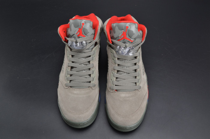 bape x air jordan 5 trophy room“camo” university red mens 136027-051