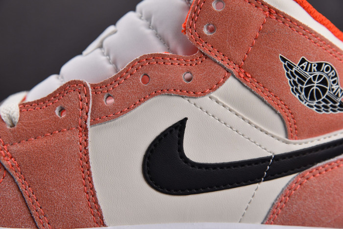 air jordan 1 mid se orange suede dv1336-800
