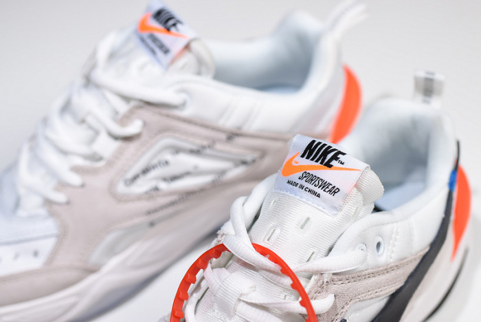 ofw x nike m2k tekno white, black & team orange a03108 058