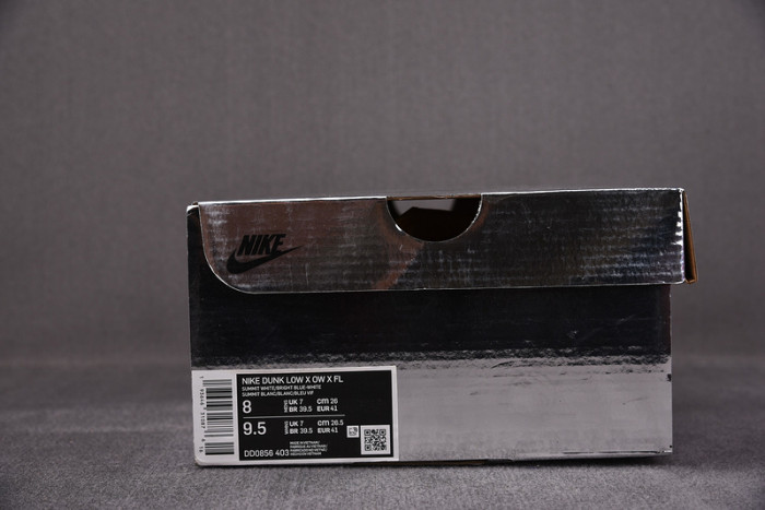 ofw x nike dunk low white blue ct0856-403