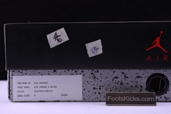 air jordan 4 retro pe grayness / white aj4-1043505